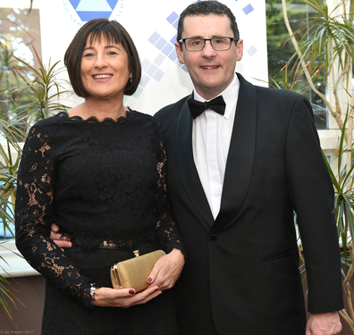 Justin Molloy, CIF Regional Director & his wife Margaret at the Construction Industry Federations Galway Branch Gala Ball in the Westwood Hotel on Friday.  Photo: Joe Travers.