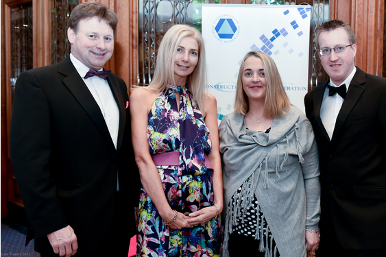 Gerry & Pam Dolan, Purcell Construction & David & Chris Duffy, Duane Construction Gort at the Construction Industry Federations Galway Branch Gala Ball in the Westwood Hotel on Friday.  Photo: Joe Travers.