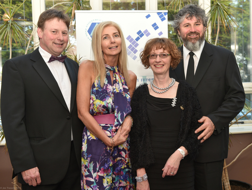 Gerry & Pam Dolan, Purcell Construction & Paul Dillon & Connie Tierney, Paul Dillon Architects Maam at the Construction Industry Federations Galway Branch Gala Ball in the Westwood Hotel on Friday.  Photo: Joe Travers.