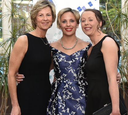Claudia McCarthy, Andrea Doorly & Caroline Monahan, Carey Building Contractors at the Construction Industry Federations Galway Branch Gala Ball in the Westwood Hotel on Friday.  Photo: Joe Travers.