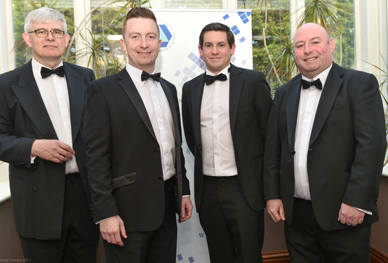 Robert Canavan, Paul McDermott, Peadar Leonard, BAM & Anthony Conboy, Stewart Construction at the Construction Industry Federations Galway Branch Gala Ball in the Westwood Hotel on Friday.  Photo: Joe Travers.