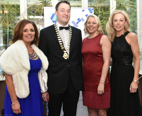Tara Flynn, Paul Flynn Construction, Paul Stewart, CIF Galway Branch Chairman, Claire Stewart, Stewart Construction & Kathy Brady, Castle Ceilings & Partitions Ltd at the Construction Industry Federations Galway Branch Gala Ball in the Westwood Hotel on Friday.  Photo: Joe Travers.