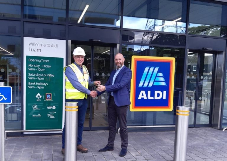 Keys Handover for new ALDI store in Tuam, Co. Galway Stewart Construction